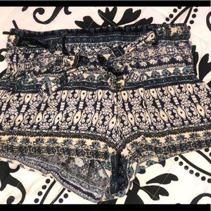 Tribal Print Tie Shorts